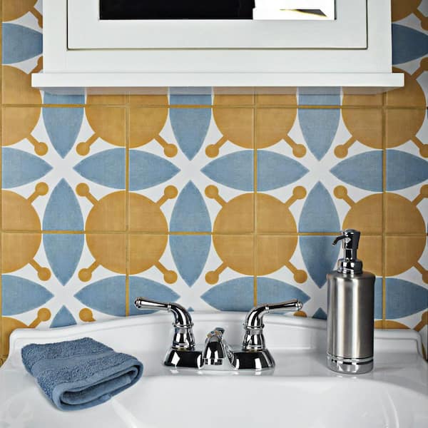 Revival Leaf 7-3/4 in. x 7-3/4 in. Ceramic Floor and Wall Tile (10.75 sq. ft./Case)