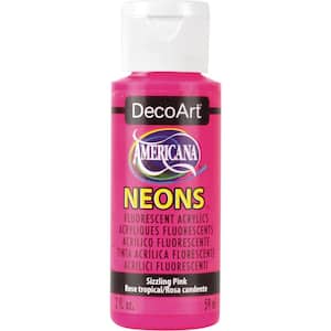 Americana Neons Fluorescent Acrylic Paint 2oz Sizzling Pink
