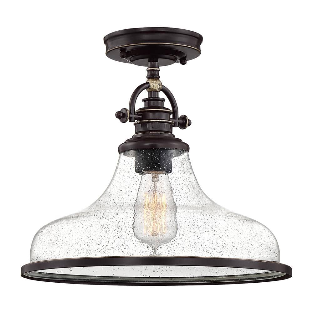 Grant 13.5 in. 1-Light Palladian Bronze Semi-Flush Mount price history on PriceWatchPro