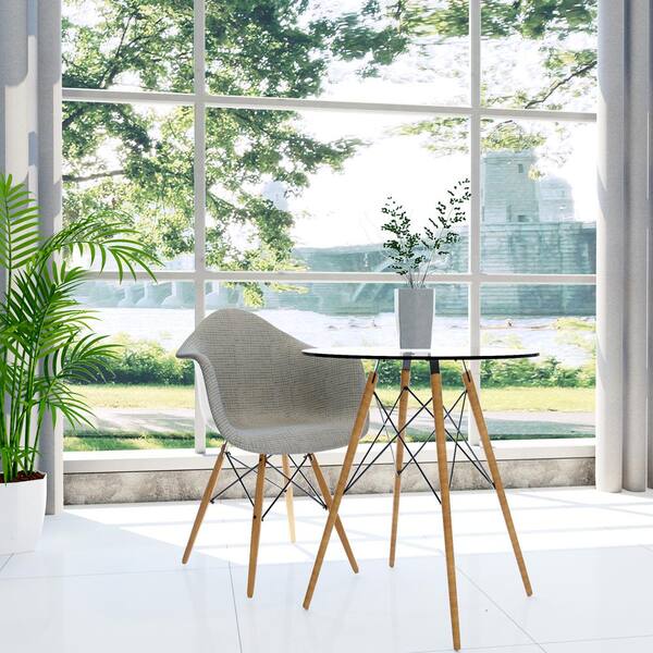 Leisuremod Willow Grey Polyester Arm Chair