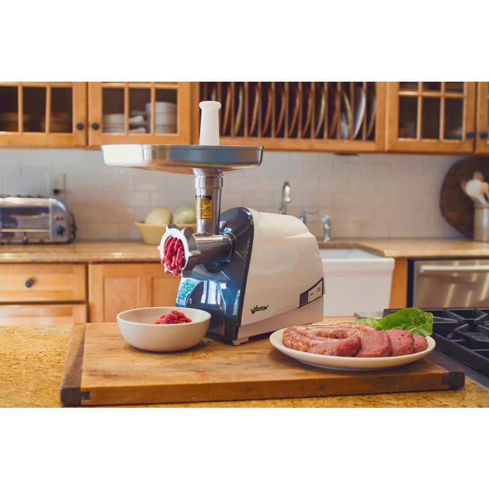 #8 575 W Silver Electric Meat Grinder with Sausage Stuffing Funnel