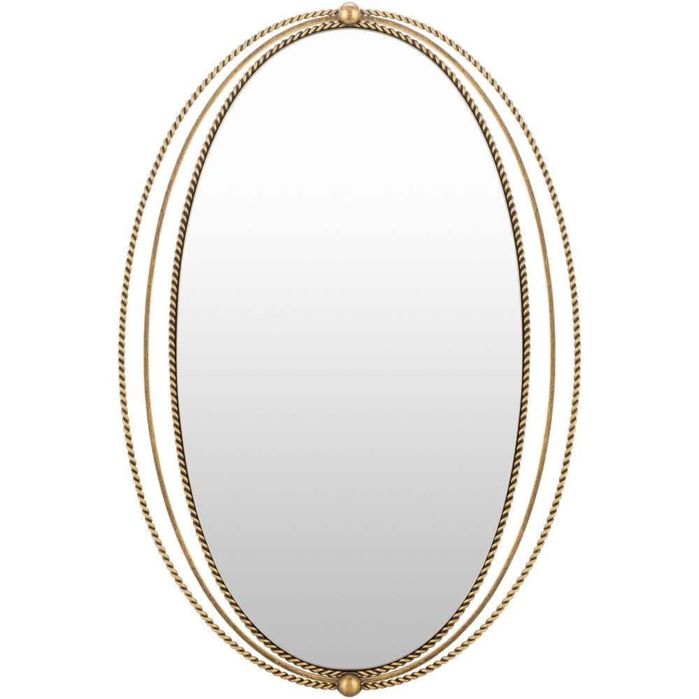Medium Oval Gold Iron Accent Mirror