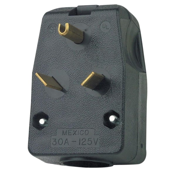 Leviton 30 Amp 125-Volt 2-Pole Angle Travel Trailer Plug