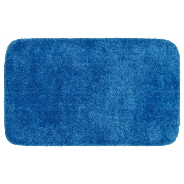 Garland Rug 30 in. x 50 in. Electric Blue Traditional Plush Nylon Rectangle Bath Rug
