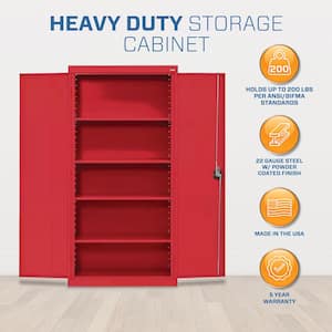 Elite Series Steel Freestanding Garage Cabinet in Red (36 in. W x 72 in. H x 18 in. D)