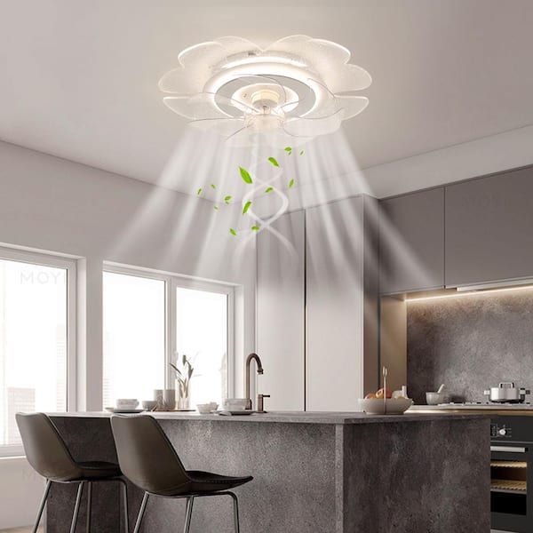 18.5 in. Indoor White Modern Dimmable 6-Speed Ceiling Fan with Adjustable White Integrated, Reversible Motor and Remote