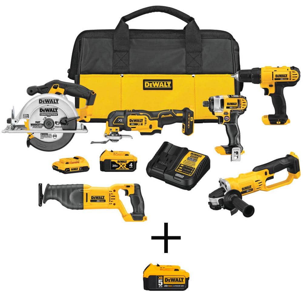  DEWALT 20V MAX Power Tool Combo Kit, 5-Tool Cordless Power Tool  Set with Battery and Charger (DCK551D1M1) : Everything Else