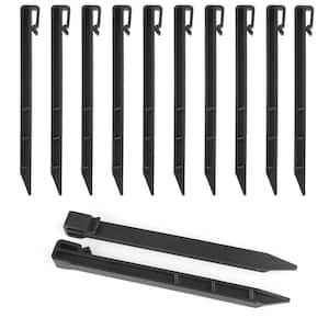 9.64 in. Black Plastic Landscape Anchoring Spikes (12 Per Pack)