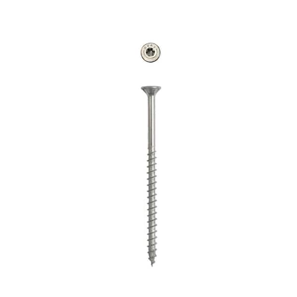 #10 x 3-1/2 in. Exterior Flat Head Deck Wood Screws Construction Torx T-Star Plus (1500 Each) Bulk Pail Bit Included