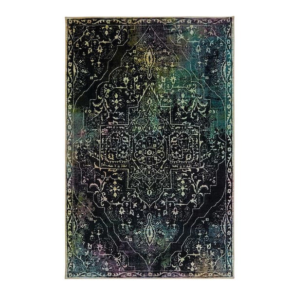 Mohawk Home Rowland Charcoal 9 ft. x 12 ft. Abstract Area Rug