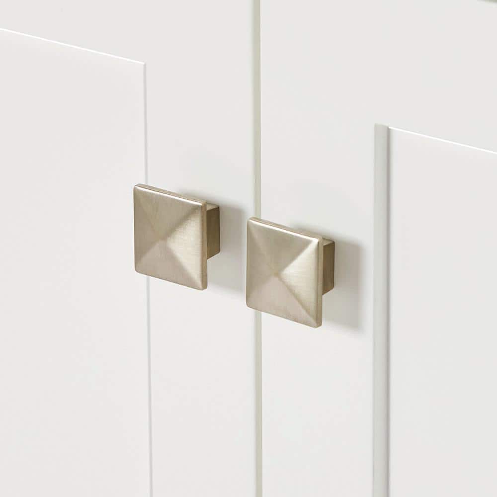 Cambridge 66" White Double Freestanding Vanity Cabinet with Brushed Nickel Hardware