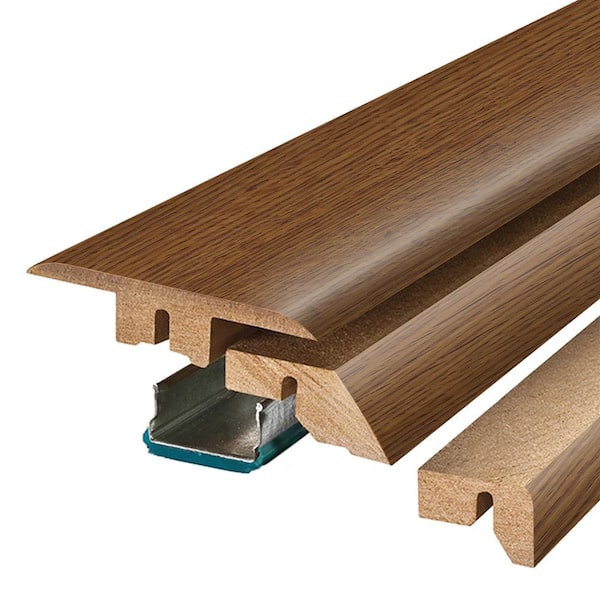 Burnt Anndel 0.75 in. T x 2.37 in. W x 78.7 in. L Textured Wood Look Laminate Moulding/Trim 4 in 1 Molding