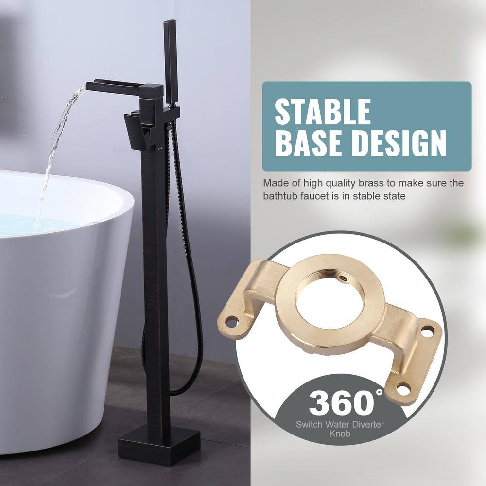 Oil Rubbed Bronze Freestanding Tub Faucet with Hand Shower