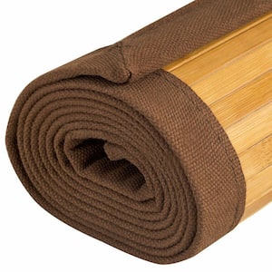 Brown 60 in. x 96 in. Bamboo Area Rug Floor Carpet