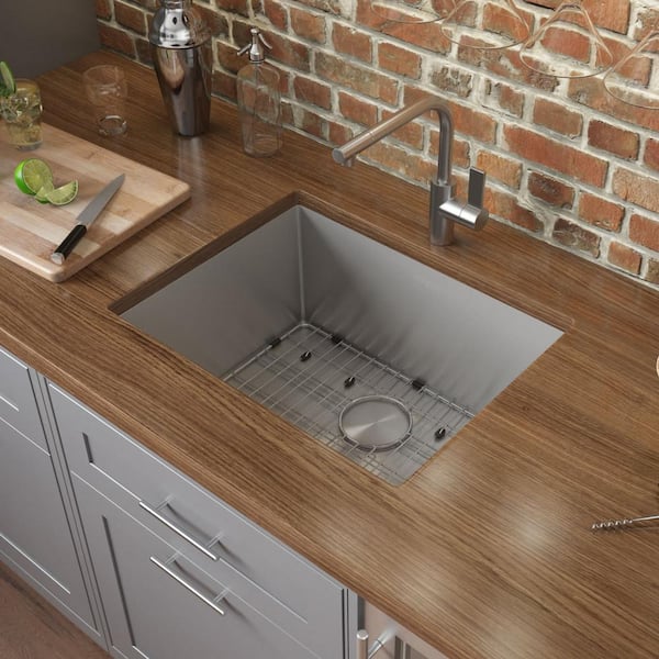 Gravena 26 in. Undermount SIngle Bowl 16-Gauge Stainless Steel Kitchen Sink with Rounded Corners