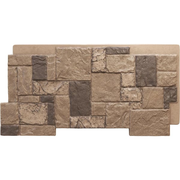 49 in. x 24-1/2 in. Castle Rock Stacked Stone, StoneWall Faux Stone Siding Panel