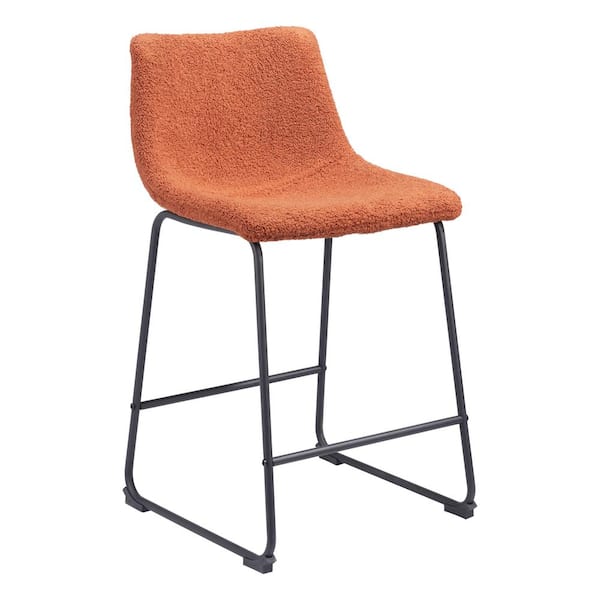 ZUO Smart Burnt 100% Polyurethane 21.3 in. D x 18.9 in. W x 34.6 in. H Low Back Wood Frame Counter Chair Set - (Set of 2)