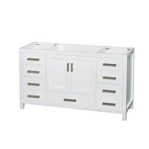 Sheffield 59 in. W x 21.5 in. D x 34.25 in. H Single Bath Vanity Cabinet without Top in White