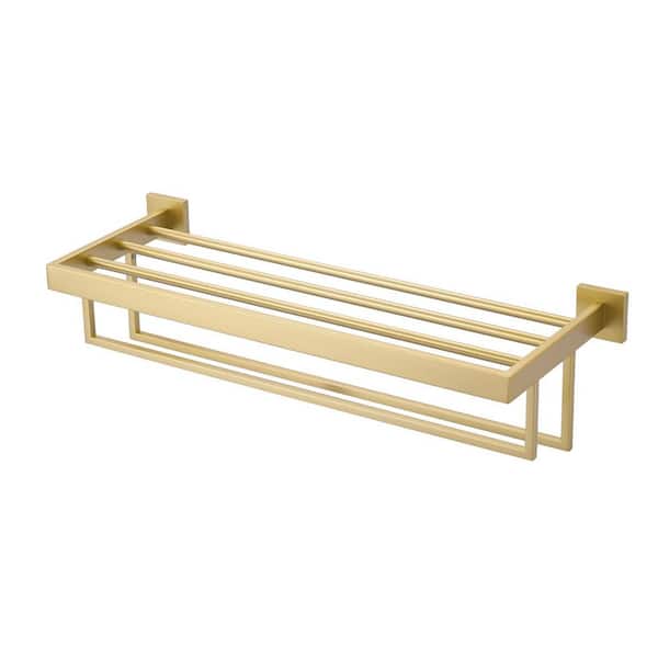 24 in. Wall Mounted Double Towel Bar in Brushed Gold
