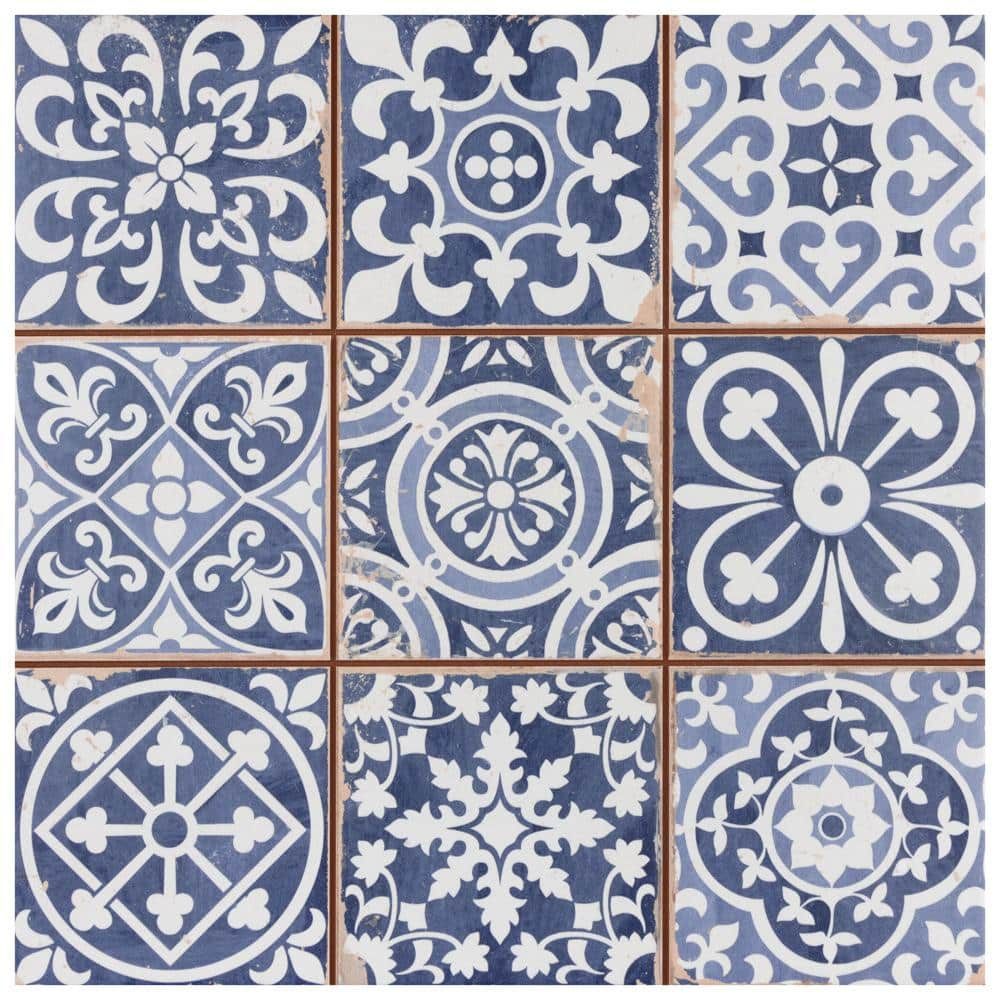 Merola Tile Faenza Azul 13 in. x 13 in. Ceramic Floor and Wall