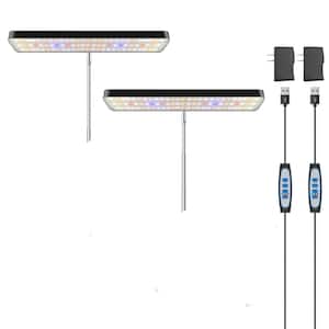 Full Spectrum 2 Pack 11 in Adjustable Height Black Indoor LED Grow Light, Desktop Plant Lamp, 5 Dimmable Level