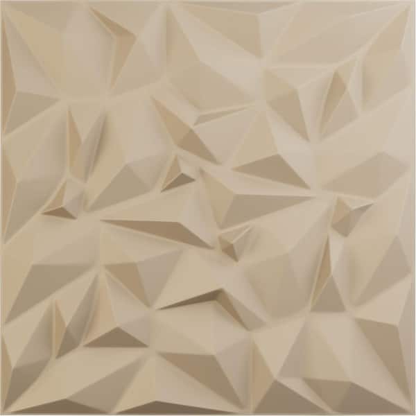 Ekena Millwork 19 5/8 in. x 19 5/8 in. Leto EnduraWall Decorative 3D Wall Panel, Smokey Beige (12-Pack for 32.04 Sq. Ft.)