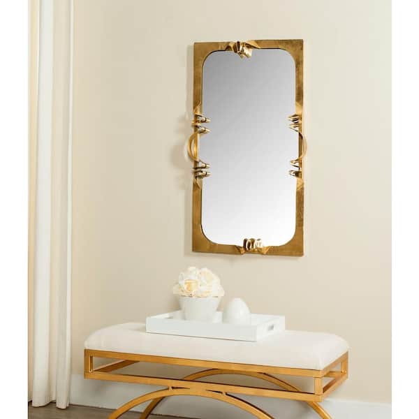 Safavieh golden Ribbon 38 in. H x 26 in. W Rectangle Framed Mirror