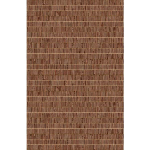 Seabrook Designs 60.75 sq. ft. Terra Cotta Blue Grass Band Embossed Vinyl Unpasted Wallpaper Roll