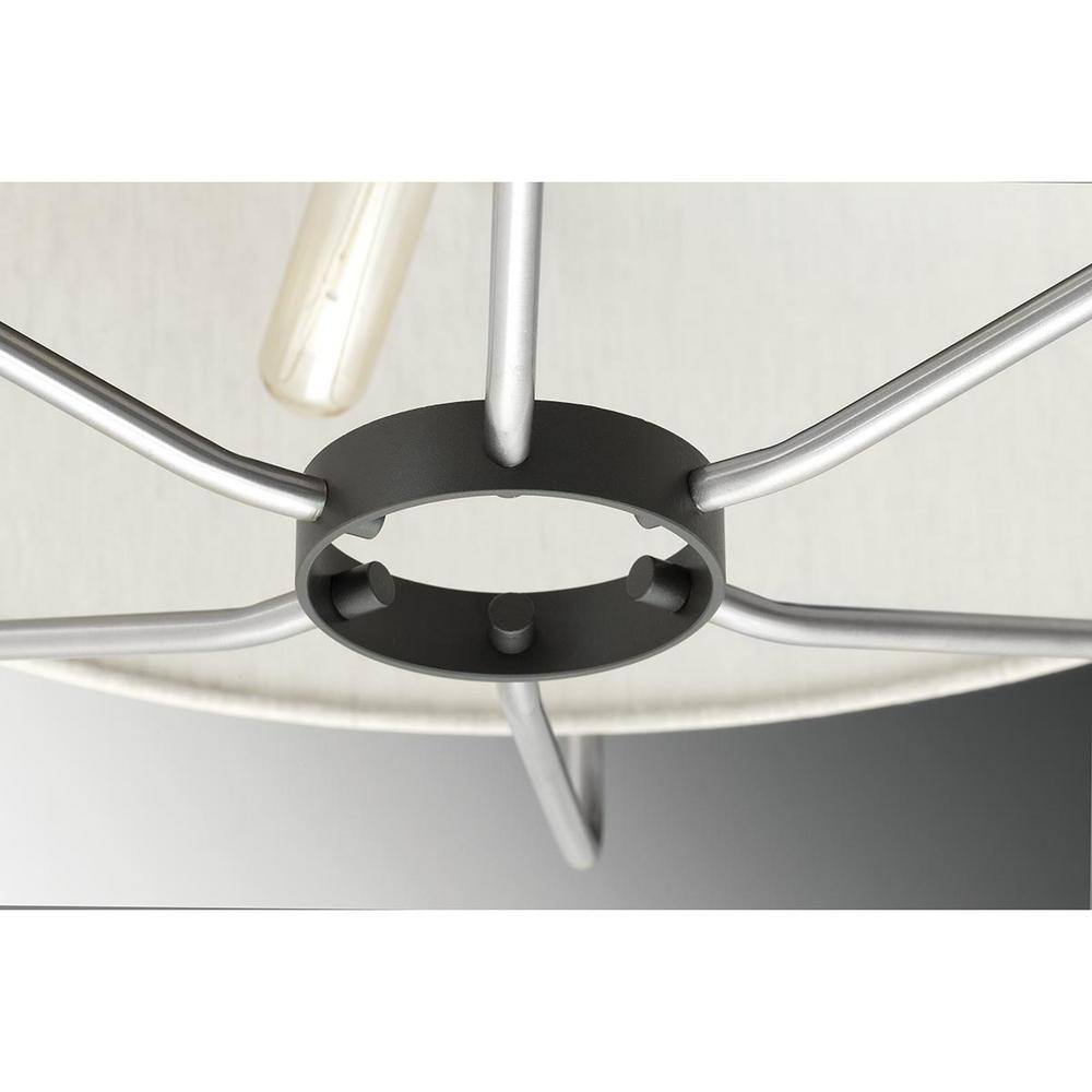 Brushed Nickel Farmhouse Drum Semi-Flush Convertible Light