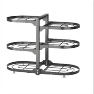 6-layer Adjustable Heavy-duty Cabinet Standing Pot Rack, for Kitchen with Storage Tank and Steamer Panel (Circular)