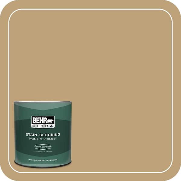 BEHR ULTRA 1 qt. #PMD-50 Winter Wheat Extra Durable Semi-Gloss Enamel Interior Paint & Primer