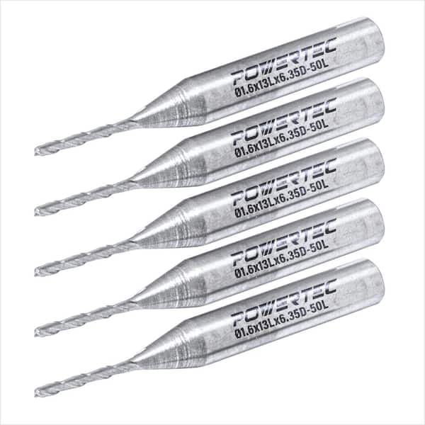 1/16 in. x 1/4 in. Shank Up Cut Tungsten Carbide Spiral Router Bit (5-Pack)
