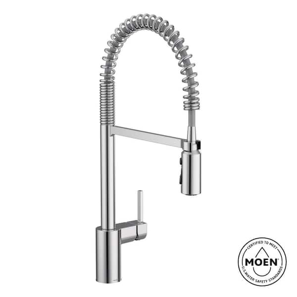 MOEN Align Chrome 21.75 in. H Spring Pull Down Sprayer Kitchen Faucet with 360 Degree Spout Swivel and Power Boost