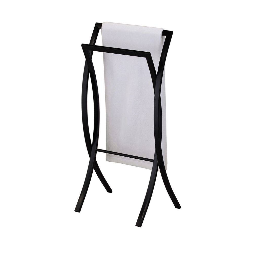 Black Metal Freestanding Contemporary Towel Rack