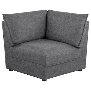 Gray and Black Fabric Armchair with Cushions