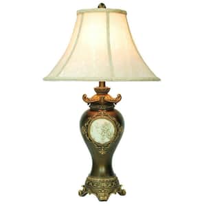 29 in. Bronze/Multi-Colored Handcrafted Table Lamp