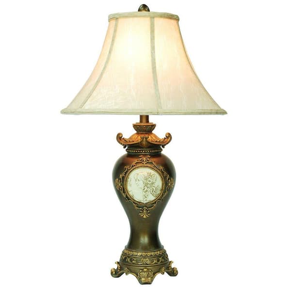 ORE International 29 in. Bronze/Multi-Colored Handcrafted Table Lamp