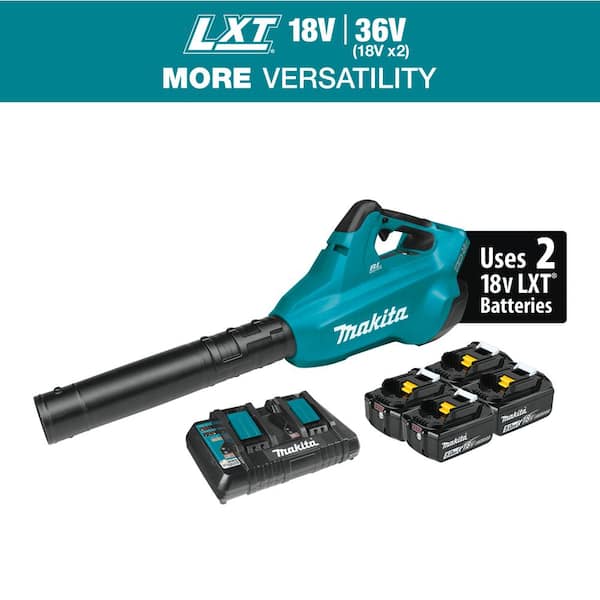 120 MPH 473 CFM 18V x2 (36V) LXT Lithium-Ion Brushless Cordless Leaf Blower Kit with 4 5.0 Ah Batteries