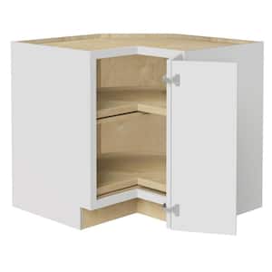 Grayson Pacific White Plywood Shaker Stock Assembled Corner Kitchen Cabinet Lazy Susan Right 36 in. x 34.5 in. x 24 in.