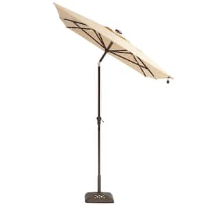 10 ft. x 6 ft. Aluminum Solar Outdoor Patio Umbrella in Cafe Tan