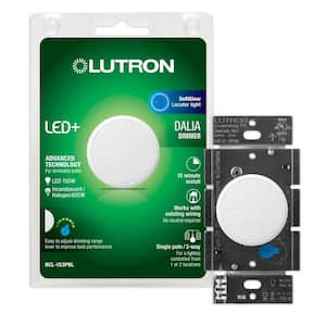 Dalia LED+ Illuminated Rotary Light Dimmer Switch, 150W LED Bulbs/Single-Pole or 3-Way, White (RCL-153PNLH-WH)