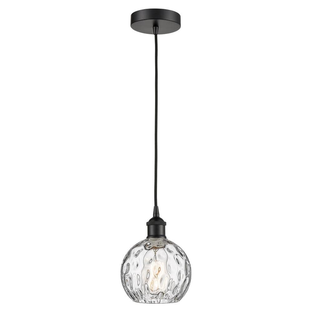 Athens Matte Black Mini Pendant Light with Clear Glass Shade