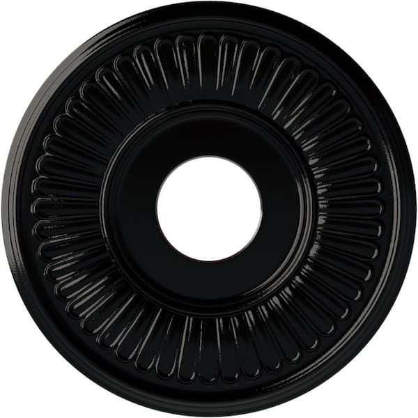 Ekena Millwork 3/4 in. x 15-3/4 in. x 15-3/4 in. Polyurethane Berkshire Ceiling Medallion, Black Pearl