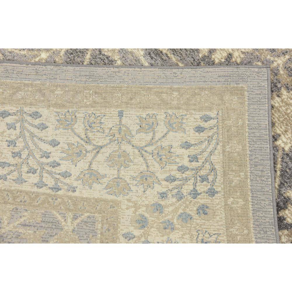Gray Floral Synthetic Easy Care Stain-Resistant 7' x 10' Rug