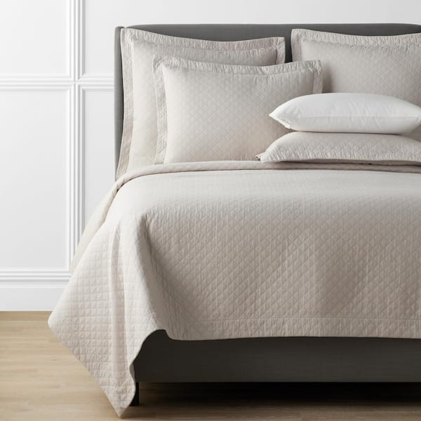 The Company Store Legends Hotel Norfolk Taupe Queen Egyptian Cotton Blend Coverlet