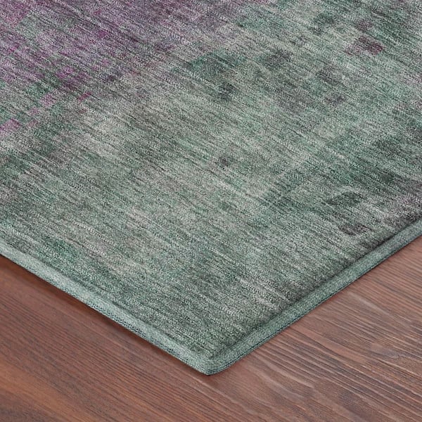 Mayfield Premium Machine Washable Abstract AMF2241 Purple 2 ft. x 3 ft. Accent Rug