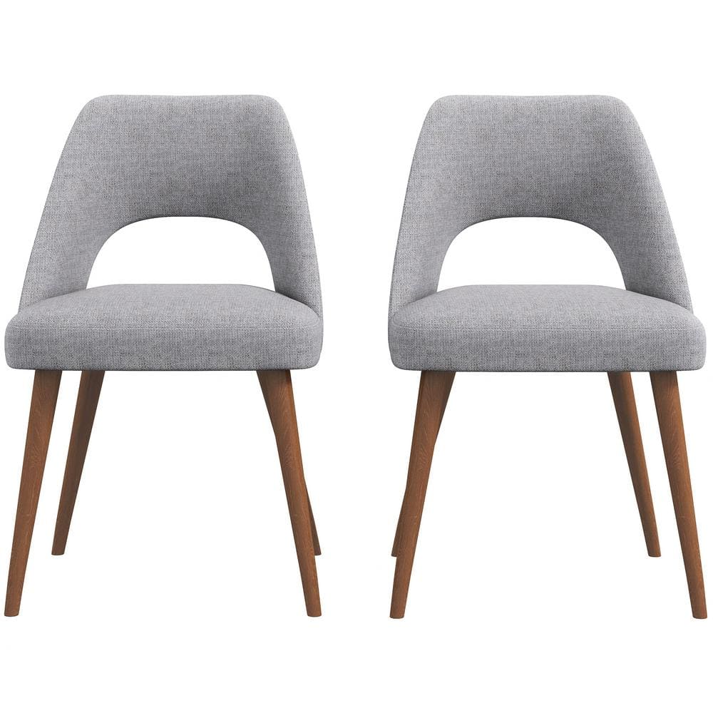 Adelaide Mid-Century Modern Gray Fabric Dining Chair (Set of 2) -  Ashcroft Furniture Co, ASH0307