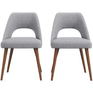 Adelaide Mid-Century Modern Gray Fabric Dining Chair (Set of 2)