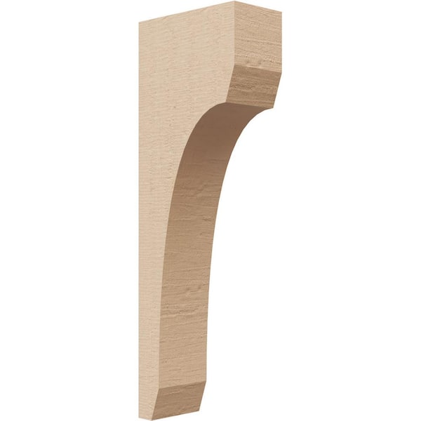 Ekena Millwork 2 in. x 12 in. x 4 in. Series 2 Thin Legacy Rough Cedar Woodgrain Timberthane Polyurethane Corbel, Primed Tan