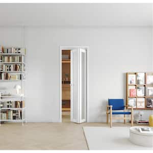 30 in x 80 in Frosted glass Single Glass Panel Bi-Fold Doors, Multifold Interior Doors with Hardware Kits